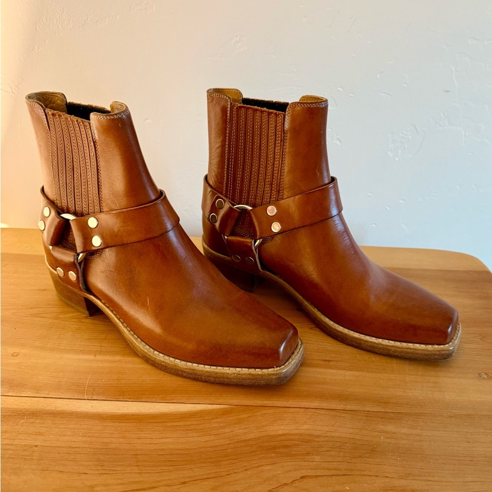 Re/Done Tan Leather Boots, BRAND NEW w/o tags